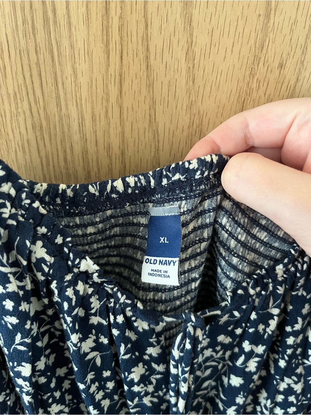Old Navy Fit & Flare Floral Smocked Midi Cami Dress in Blue Ditsy Floral - Picture 7 of 10